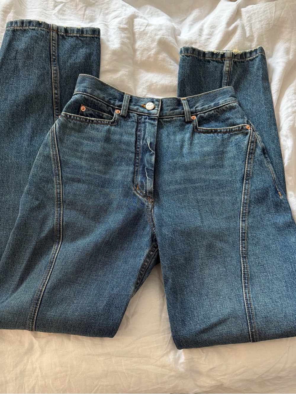 Rachel Comey Straight-Leg Jeans in Medium Wash Blue